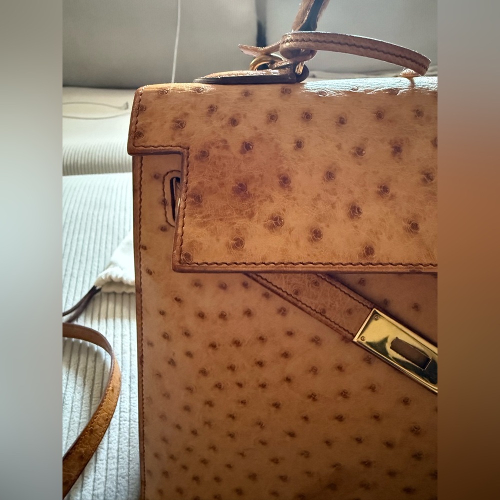 Hermes Cognac Ostrich Leather Kelly 32 - Picture 7 of 16
